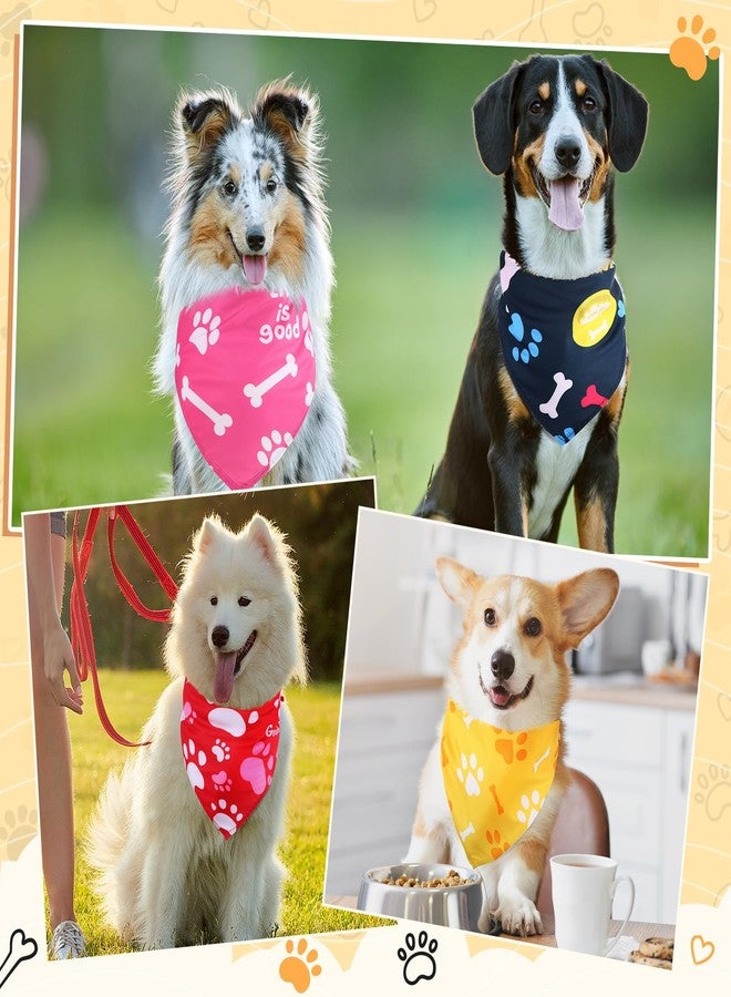Cosblank 60 Pcs Paw Print Dog Bandanas Bulk Summer Pet Scarf Bibs Adjustable Washable Kerchief Pet Costume Accessories Grooming Supplies for Small to Large Cats Dogs - Image 2